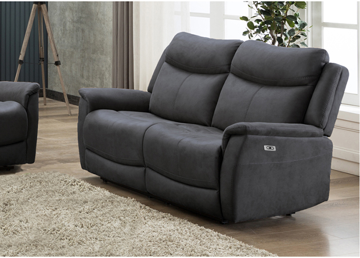 Arizona 2 Seater Faux Leather Electric Recliner - Click Image to Close